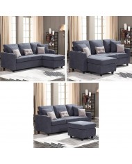 SOFÁ CONVERTIBLE 2 PZAS GRIS