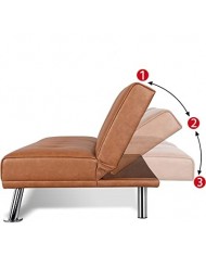 SOFÁ CAMA DUBLÍN - PARDO LEATHER