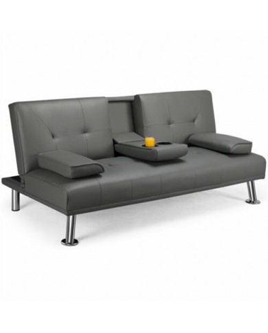 SOFÁ CAMA DUBLÍN - CENIZA LEATHER