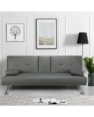 SOFÁ CAMA DUBLÍN - CENIZA LEATHER