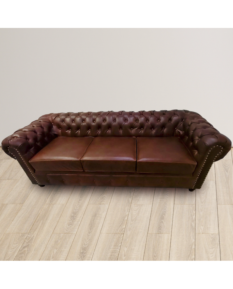 SOFA CHESTERFIELD LEATHER EFECTO PULL UP